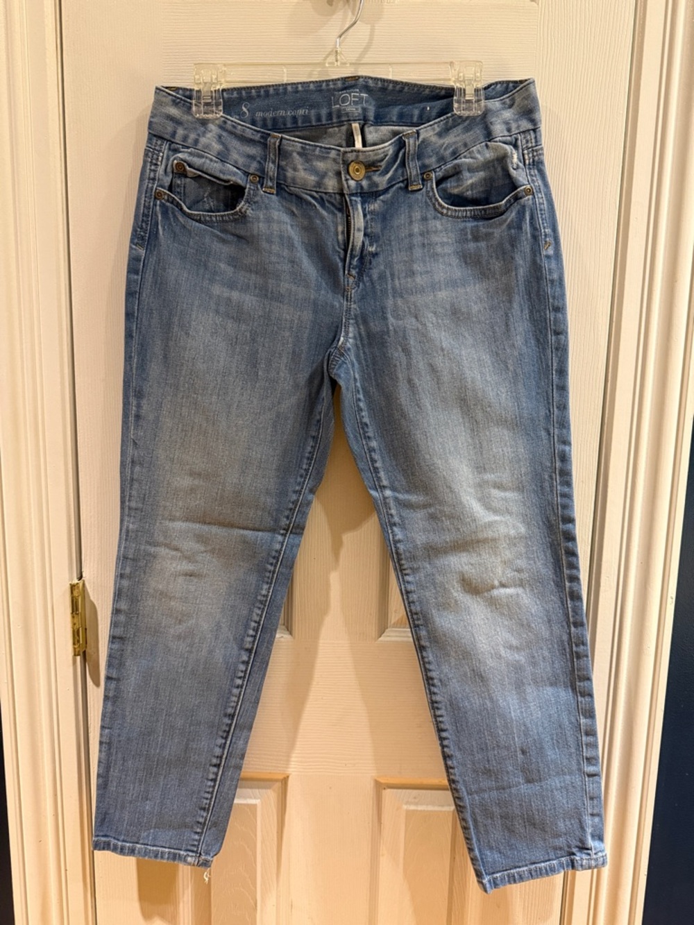 LOFT Women's Faded Light Blue Boyfriend Jeans